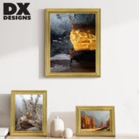Cadres photo en plastique doré DX Designs en gros, 4x6, 5x7, 8x10 pouces, A5, A4, A3 - Cadre photo rétro élégant personnalisé en PS pour la décoration de la maison