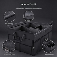 Organisateur de coffre de voiture pliable en tissu Oxford épaissi, boîte de rangement portable multifonctionnelle, ensemble d'équipement de camping en plein air