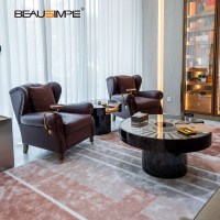 Table basse de luxe en verre trempé ronde avec rangement intégré pour cigares, idéale pour la maison de luxe et les salles à cigares commerciales