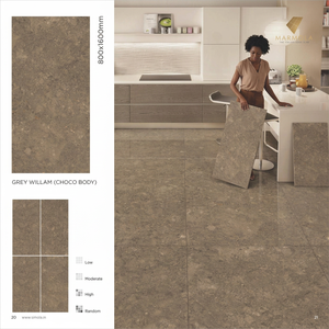 Azulejos de porcelana pulida Carita Crema 800x1600mm para suelo y pared, diseño de piedra color crema cálido, 80x160cm - Product Image 4