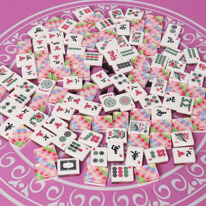 Plateau de <span class=keywords><strong>jeu</strong></span> de Mahjong de luxe fait main en acrylique Lucite à 2 couches, avec motif peint au dos, épaisseur de 1,2 pouce, pour enfants américains - Product Image 4