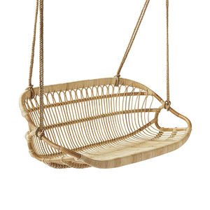 عالية الجودة فناء حديقة بوهو فندق الاستوائية السقف مزدوجة اثنين من مقاعد الحب مقعد الخيزران الطبيعي قصب الروطان كرسي متأرجح معلق - Product Image 5