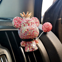 Diffuseur de parfum créatif pour voiture, motif ours de dessin animé incrusté de diamants, clip pour aérateurs, décoration intérieure féminine, direct
