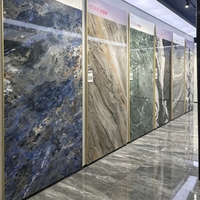 Dalle de Pierre Réelle 1200x2400x9mm, Surface Brillante Pierre Frittée Modèle Complet pour Décoration Intérieure Maison