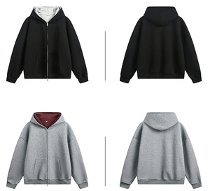 <span class=keywords><strong>Felpa</strong></span> <span class=keywords><strong>con</strong></span> <span class=keywords><strong>Cappuccio</strong></span> da Uomo Resistente <span class=keywords><strong>con</strong></span> Fodera Interna Coordinata, Stile Autunnale, Giacca Sportiva <span class=keywords><strong>con</strong></span> Silhouette Corta e Ampia - Product Image 6