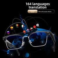 Lunettes intelligentes transfrontalières W100D 2025 pour la traduction IA, à changement de couleur, contrôle tactile, double batterie 170 mAh, multilingues
