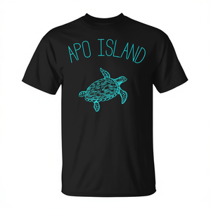 Camiseta de buceo Apo Island Turtle, color negro, para adultos, unisex, equipo de natación y buceo - Product Image 2