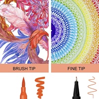 Stylos pinceaux à double embout pour aquarelle, marqueurs, fournitures artistiques, ensemble de stylos pinceaux de couleur pour dessin, cadeau, crayons, écriture, bureau, école