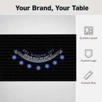 Paño de Mesa de Blackjack Personalizado de 180x90cm, Impermeable, Ignífugo, Tapete de Fieltro para Póker, 7 Jugadores, Logotipo OEM Impreso, Juegos de Casino para Fiestas