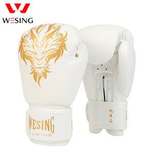 Wesing Dragon Custom Logo <span class=keywords><strong>12</strong></span> <span class=keywords><strong>OZ</strong></span> <span class=keywords><strong>Guantes</strong></span> de boxeo blancos de cuero PU profesional - Product Image 1