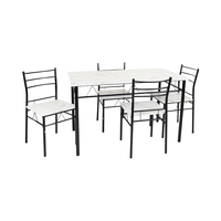 Ensembles de table et de chaises de cuisine de salle à manger 5 pièces Ensemble de table à manger pour table de cuisine pour 4 personnes avec 4 chaises avec dossier