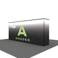 Logo publicitaire rétroéclairé par LED en tissu tendu, tube en aluminium, installation facile sans outil, 6 pieds, pour salon professionnel et exposition