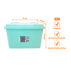 150L PP Plastic <b>Storage</b> Box Lid Large Capacity Stackable Dustproof Waterproof Eco Friendly Modern Design Multifunction <b>Storage</b> - Product Image 5