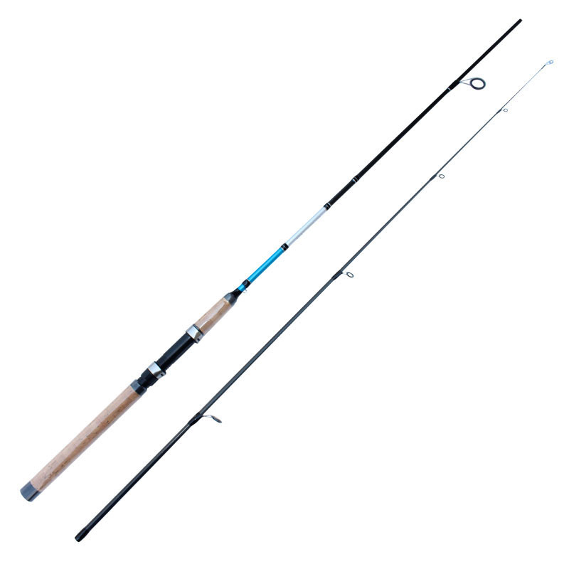 spinning rod  straight handle-wood color