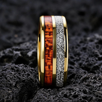 Bague JLM vintage en acier inoxydable à double rainure, texture bois et soie, pour hommes et femmes, bijou unique