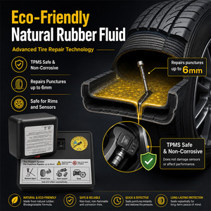 Kit de Reparación de Neumáticos Portátil, Juego de Compresor de <span class=keywords><strong>Aire</strong></span> con Manómetro para Mantenimiento de Neumáticos de Automóviles, Motocicletas y Bicicletas - Product Image 4