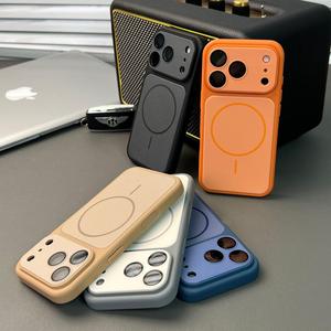 เคสโทรศัพท์แม่เหล็กแบบผิวด้านใหม่ สำหรับ iPhone 17 12 13 Pro Max 14 15 16 Plus พร้อมฟิล์มกระจกป้องกันเลนส์กล้อง - Product Image 2