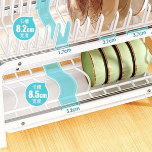 Gabinete escurridor de <span class=keywords><strong>platos</strong></span>, <span class=keywords><strong>estante</strong></span> <span class=keywords><strong>para</strong></span> cajones, <span class=keywords><strong>estante</strong></span> <span class=keywords><strong>para</strong></span> cuencos, placa de diferente distancia, soporte de cocina, placa deslizante, <span class=keywords><strong>estante</strong></span> de cocina - Product Image 2