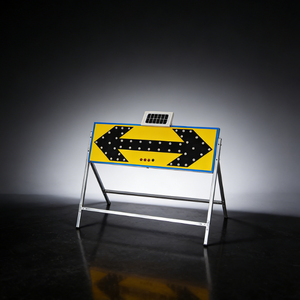 Señal de Tráfico LED Solar Intermitente YW-JT01, Precio Inmejorable, Flecha Bidireccional de Aluminio con Lámina No Reflectante, Advertencia Vial - Product Image 2