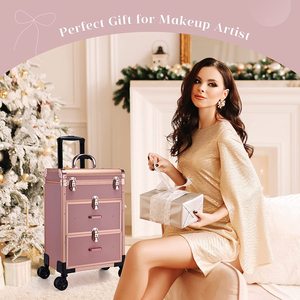 Valigetta professionale per trucco rotante con cassetti, grande carrello cosmetico con serrature, custodia per trucco per cosmetici - Product Image 5