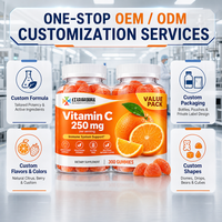 Complément alimentaire quotidien pour les vendeurs e-commerce aux États-Unis et en Europe, marque privée OEM, gommes de vitamine C, 300 unités, saveur orange
