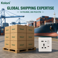 Enchufe de Pared Universal Kolani UK con Carga Rápida USB A+C de 20W e Indicador, Enchufe Múltiple de PC Blanco con Control de Energía