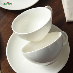 Juego de Taza y Platillo de Café de Cerámica Blanca con Logotipo Personalizado, Diseño de Asa Único, Taza de Espresso, Regalo para Hotel, Restaurante, Boda, Venta al Por Mayor - Product Image 3