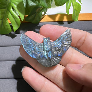 Popolari gioielli in pietra preziosa intagliati a mano intagli in cristallo naturale Labradorite nove code volpe rosa fiore <span class=keywords><strong>pavone</strong></span> - Product Image 2