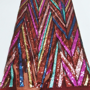 ZSY African Fashion Lady <strong>Fabric</strong> Embroidered <strong>Orange</strong> Sequins French <strong>Lace</strong> <strong>Fabric</strong> for Party - Product Image 4