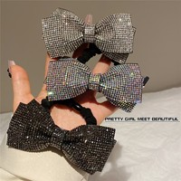 Lujo chicas Bling exquisito diamante Bowknot banda para el cabello exudando brillantes diamantes de imitación al por mayor cristal diamante banda para el cabello