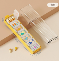 Boîte à pilules pliable personnalisée avec logo, 3 couches, 8 compartiments, petite, portable, organiseur de médicaments de voyage, cadeau promotionnel