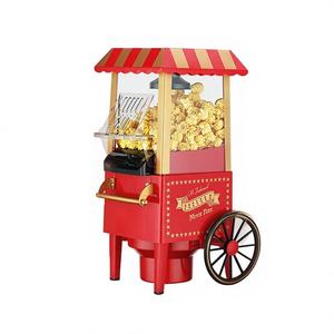 Red Plastic Electric <b>Popcorn</b> Maker with Stripe Canopy and Wheel Design for Home Use - Product Image 2