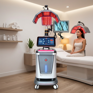Appareil professionnel de croissance des cheveux au laser avec analyseur de cuir chevelu, système de soin du cuir chevelu par thérapie à la lumière rouge 650 nm pour le traitement de la perte de cheveux - Product Image 1