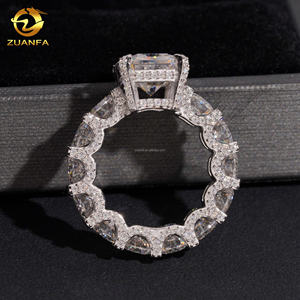 Новое поступление, модные роскошные ювелирные изделия со склада в США, 5 карат vvvs, 925 из чистого муассанита, кольцо для помолвки из стерлингового серебра - Product Image 2