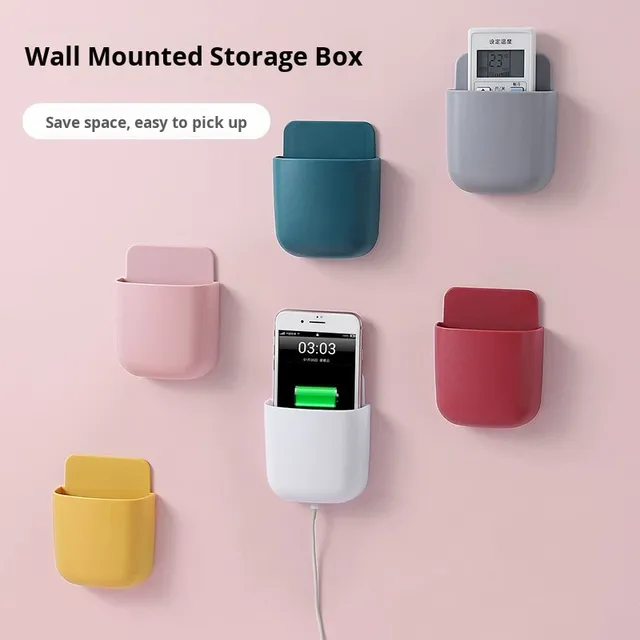 Multi Functional Wall Storage Organizer Box for TV and Air Conditioner Remotes With Strong Adhesive Backing for Home Use