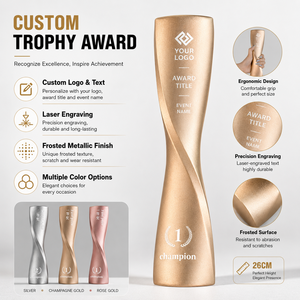 Trofeo de forma personalizada moderno, copa de premio única MVP, primeros premios en oro para regalos empresariales. - Product Image 1