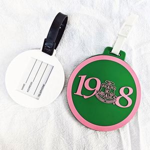 High Quality Custom Eco-Friendly Golf Bag Tags <b>PVC</b> Rubber Luggage Tag with Silicone <b>Strip</b> Logo Pattern for Baggage - Product Image 4