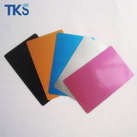 Tarjeta de visita en blanco de aluminio anodizado, grabador cortado con láser, grabado de acero inoxidable anodizado, tarjetas de visita de aluminio y Metal en blanco