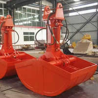 Godet de préhension double à mâchoires électriques hydrauliques rotatives à 360 degrés avec moteur pour excavatrice, accessoire de dragage type coquille Saint-Jacques