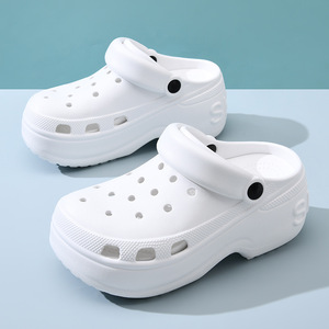 Crocs Platform <b>Clogs</b> Women EVA Sole Breathable Outdoor Beach Summer Closed Toe Durable White Black Khaki 35-40 - Product Image 2