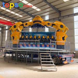 Manèges d'aventure robotisés jaunes pour aire de jeux extérieure, manèges mobiles FR-Space Travel Rides, 16 personnes, fibre de verre et acier - Product Image 2