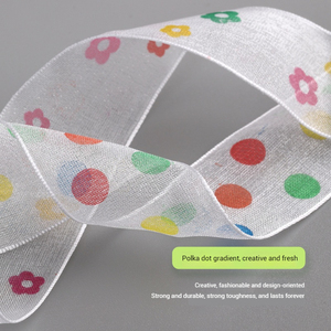 Olian Personnalisé 2.5 <span class=keywords><strong>CM</strong></span> <span class=keywords><strong>Blanc</strong></span> À Pois Fleur Coloré Organza Léopard Lacets Mignon Doux Transparent Mince Ruban Lacets - Product Image 4