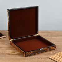 Boîte cadeau rectangulaire en MDF de qualité supérieure, texture bois, artisanale, pour bougies et chocolats, avec estampe dorée gravée