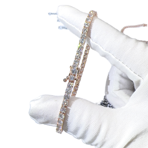 Custom Made Classic Luxury 3mm 10k <b>Solid</b> Rose <b>Gold</b> Jewelry Lab Grown Diamond Iced Fully Claw Setting Cluster Children's Gift - Product Image 1