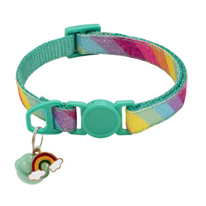 Collar para mascotas estampado 1,0 con hebilla de seguridad: Collar para mascotas de color arcoíris con hebilla segura, adecuado tanto para gatos como para perros - Product Image 2