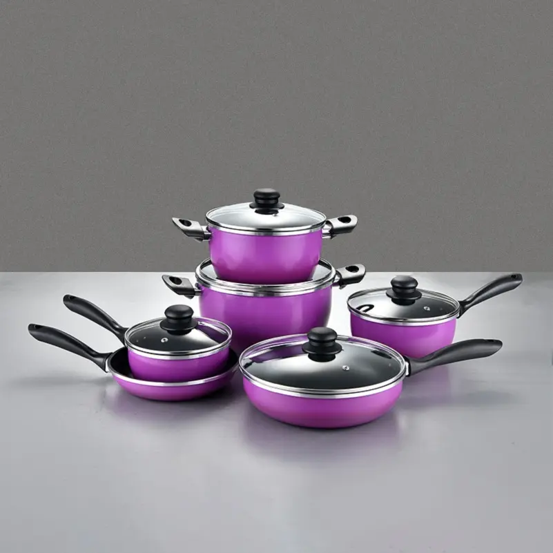 Ustensiles de cuisine professionnels, ensemble de casseroles antiadhésives en aluminium extensible