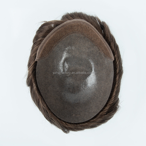 ผมอินเดียสีบลอนด์แบบสั่งทำพิเศษ ขนาด 8x10 นิ้ว ผมแท้แบบ Remy พร้อมหน้าม้า ความหนาแน่น 130% ฐาน PU ติดด้วยมือ ลอนลึก แสกขวา - Product Image 2