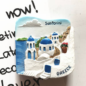 Aimant de réfrigérateur en résine Europe et États-Unis Souvenirs de <span class=keywords><strong>voyage</strong></span> du monde créatif Impression promotionnelle bon marché Aimant de réfrigérateur en Grèce - Product Image 1