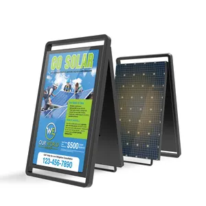 Pantalla LCD Digital inalámbrica para exteriores, señal Digital Solar de bajo consumo de energía con batería, pantalla de publicidad de tótem móvil