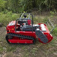 Broyeur forestier diesel télécommandé industriel tout-terrain pour tracteur, tondeuse à fléaux pour la coupe de l'herbe sur les pentes montagneuses